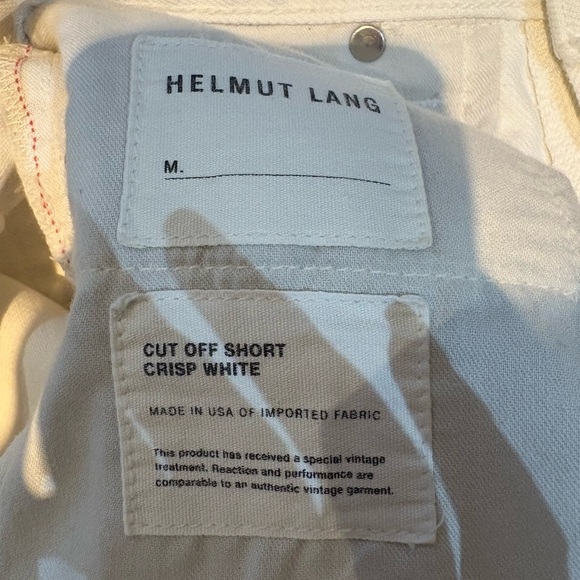 Helmut Lang Highrise Crisp White Cuff Out Shorts Cotton Size 28 / Medium - Picture 14 of 14